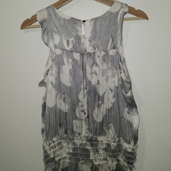 NWT HALSTON Grey Floral Midi Dress - Picture 7 of 9